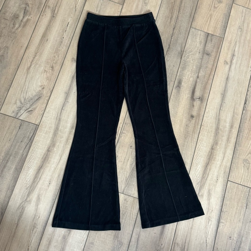 Aerie Velvet Black Flared Pants